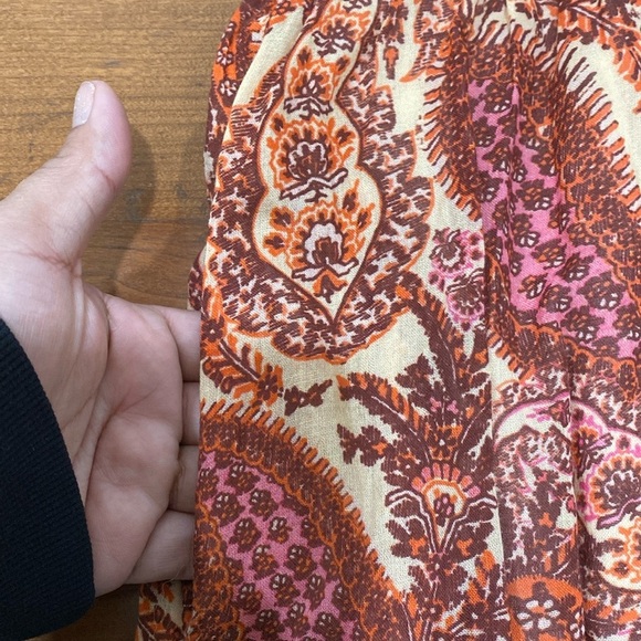 Sundance Button Front Floral Paisley Print Tassel Lined Knee Length Dress Sz M - Picture 10 of 10